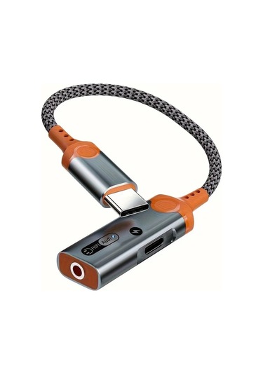 Boatshop1 Turuncu Type C Den 35mm Kulaklık Ve Şarj İkisi Bir Arada Dönüştürücü Dac Çip Pd 60w Hızlı Şarj Ses Kalitesi