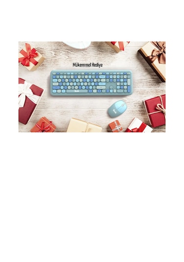 M600 Renkli Tuşlu Kablosuz Türkçe Q Multimedia Klavye + Mouse