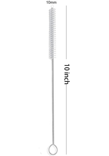 Cc Ggball Uzun Saman Fırçası, Naylon Boru Boru Temizleyici 10-ıhch X 2/5-ınç, 10'lu Set, Şeffaf Beyaz, Paslanmaz Çelikten Yapılmış