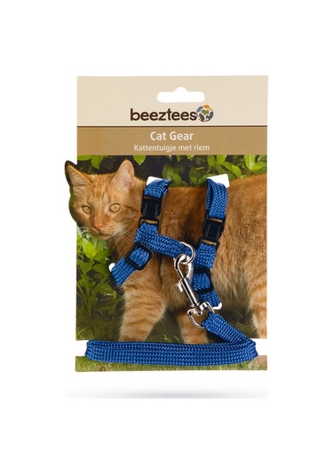 Beeztees Kedi Göğüs Tasması Ve Gezdirme Kayışı, 130cm, Mavi