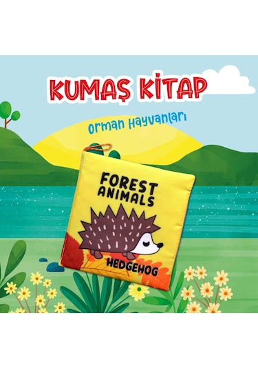 Tox Ingilizce Orman Hayvanları Kumaş Sessiz Kitap E127 Bez Kitap