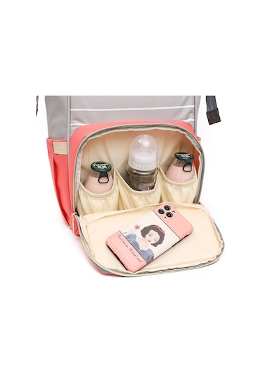 Hangfox Anne Çanta İki Askılı Büyük Kapasiteli Biberon Isıtıcı Su Geçirmez Oxford Kumaş Sırt Çantası Koyu Mor Mor