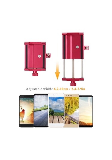 Vkemall Alüminyum Çelik Bisiklet Telefon Tutucu - Genişlik Ayarlanabilir 6.2-10cm - Sabit Tutma - Kolye Uyumlu - Turuncu