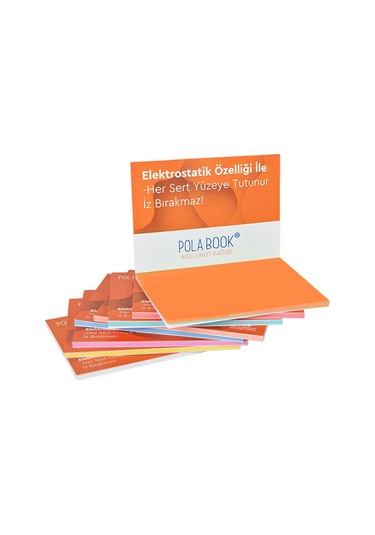 Elektrostatik Yapışkanlı Akıllı Not Kağıdı 7x10 Cm 50 Sayfa Pratik Ofis Not Defteri Turuncu