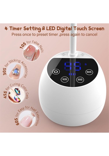 Xurunkeji Jel Tırnaklar İçin 36w Mini Uv Işıklı Kablosuz Uv Led Tırnak Lambası, Akıllı Sensör Ve 4 Zamanlayıcı İle Şarj Edilebilir Tırnak Kurutucuları