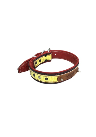 Ln Leather Gerçek Deri Orta Irk Yumuşak Dokulu 3,5 X 65 Cm Tasma Sarı Siyah