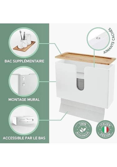 Novahub Doğadan El Havlusu Dispenseri, Mutfak & Banyo Kağıt Havlu, Yeniden Doldurulabilir, Ahşap Tasarım Diğer