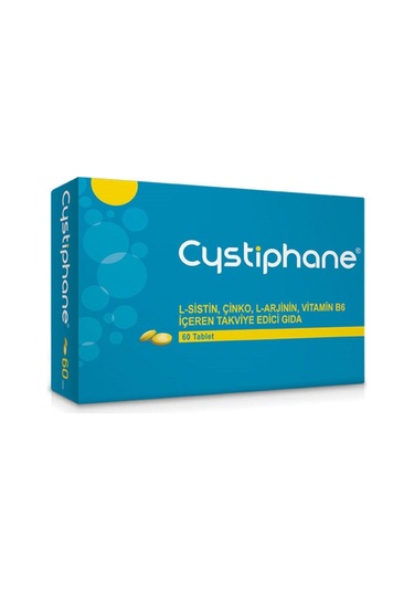 Biorga Cystiphane L-Sistin Çinko L-Arjinin Vitamin B6 içeren Takviye Edici Gıda 60 Tablet
