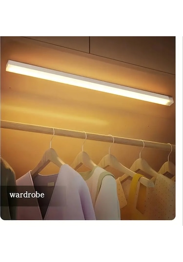 50 Cm Sarı Gün Işığı Hareket Sensörlü Dolap İçi Çalışma Masası Mutfak Tezgah Altı Usb Led Işık Çok Renkli