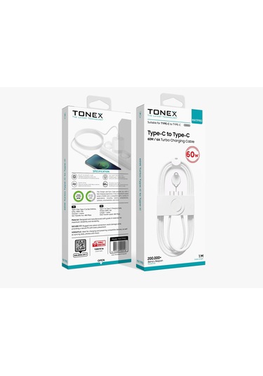 Tonex 17 17 Pro 17 Pro Max Uyumlu Sim İğneli Typec To Typec 60w 6a Pd Data Şarj Kablo Ma17pro
