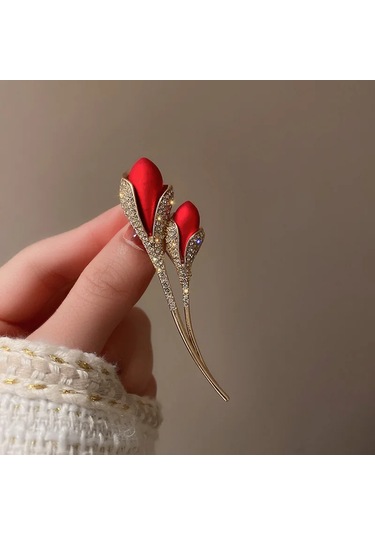 Gelişmiş Lüks 2023 Yeni Lale Çiçek Broşu Zarif Tasarım Gül Beyaz M3-6-1776 M3-6-1776 Çok Renkli