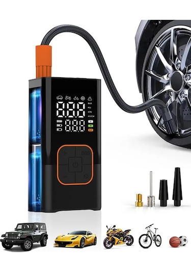 4000 Mah 150 Psı Akülü Şarjlı Araç Lastiği Motosiklet Lastiği Hava Pompası
