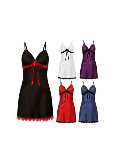 Sones Sling Lace Perspektif İç Çamaşırı Gecelik Kırmızı