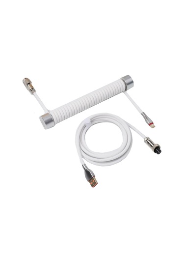 Gravastar Sarmal Aviator Usb To Type-c Mekanik Klavye Uyumlu Oyuncu Kablosu, 1.85m, Beyaz