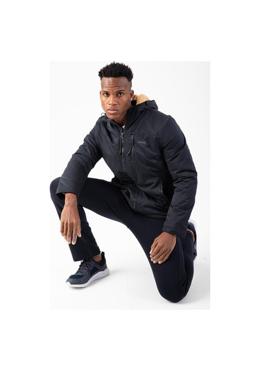 Maraton Sportswear Regular Erkek Kapşonlu Uzun Kol Basic Lacivert Ceket 21365 Lacivert