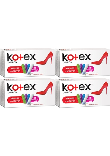 Kotex Tampon Normal 64 Lü Set 4pk 16