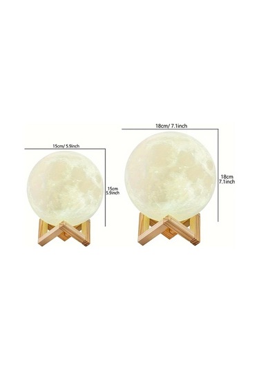 Willowhaven 1pc Aced Akıllı Ay Lambası 7.11inch/18cm Led Usb Şarj 128 Renk Uzaktan Kumanda