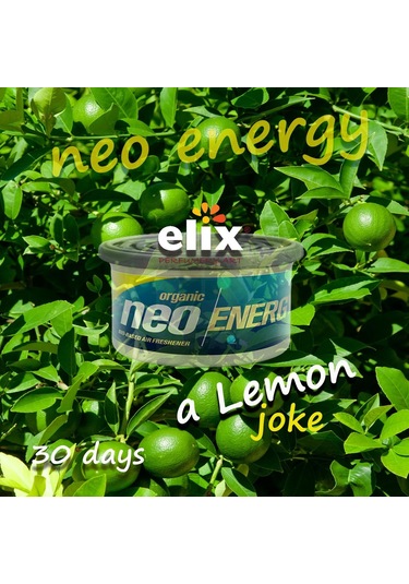 Elix Neo Energy Metal Kutuda Ahşap Granüllere Emdirilmiş Özel Aromalı Koku - Limon