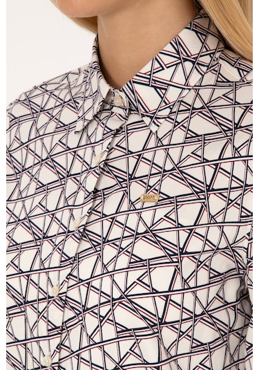 U.s. Polo Assn. Kadın Gömlek Desenli 50316376-vr256 İnci