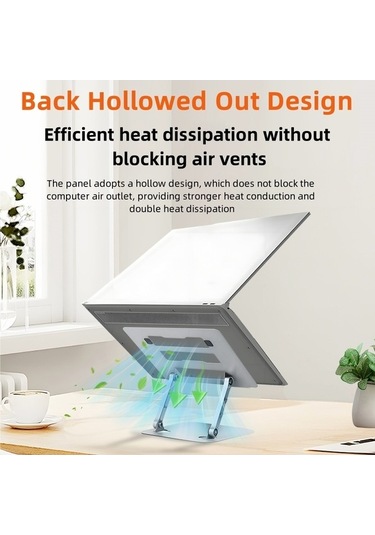 Ebitda Metal Katlanabilir Tablet Dizüstü Braketi, Ayarlanabilir İsı Dağılımı Standı, Gri