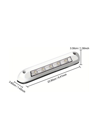 Boatshop1 Siyah 12v 24v Led Karavan Duvar Lambası Çok Renkli Abs Dış İç Aydınlatma Rv Veranda