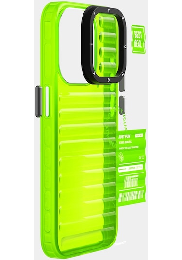 İphone 15 Pro Max Uyumlu Kılıf Şeffaf Renkli Tasarım Youngkit Fluorite Serisi Kapak Yeşil