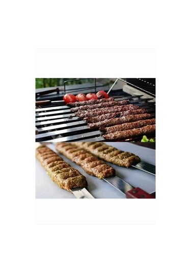 Rotanev Profesyonel Metal Kıyma Şiş Adana Urfa Antep Kebap Şişi 12 Adet