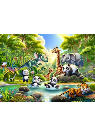 Art Çocuk Pandaların Banyo Keyfi 50 Parça Puzzle