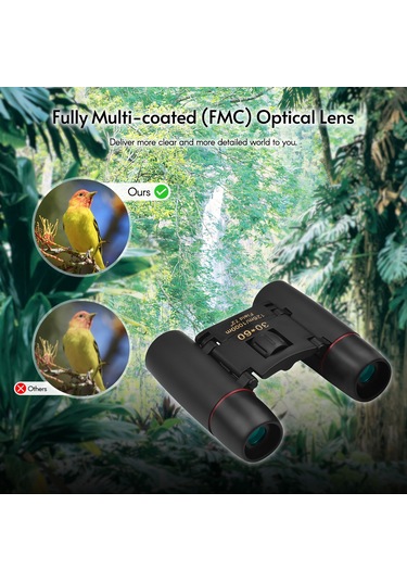 Suofeng 8x Büyüme Bak4 Prisma Mini İkili Gözlük - Dış Etkinlikler İçin Parlak Görüntü, Taşıma Çantası Ve Askı İle Siyah