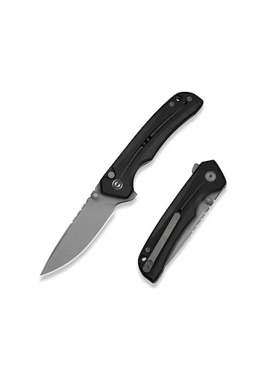 Civivi Tarask Black G10 Handle Gray Stonewashed Nitro-v Blade Kamp Çakı Siyah