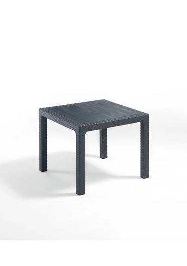 90x90 Cm Rattan 4 Kişilik Kare Masa Seti Kolsuz Sandalye Antrasit
