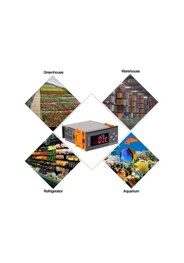 L-amaçlı Yüksek Doğruluk Dc 12v Led Dijital Sıcaklık Kontrol Cihazı Termostat 2 Röle Ntc Sensörü & Sıcaklık Alarmı