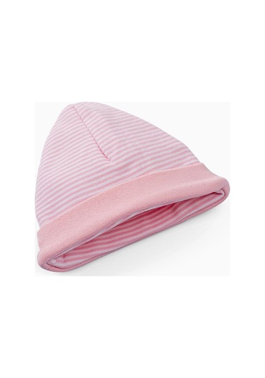 Yenidoğan Şapka Pembe Çizgili Pembe