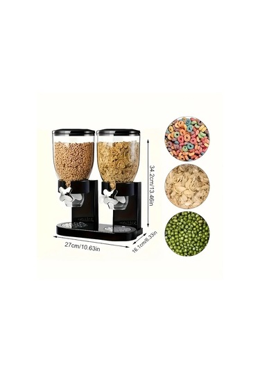 Xuweiwei Beyaz Tek Dokunuşlu Tahıl Dispanseri - Hava Geçirmez Bpa İçermez Saklama Kabı Beyaz