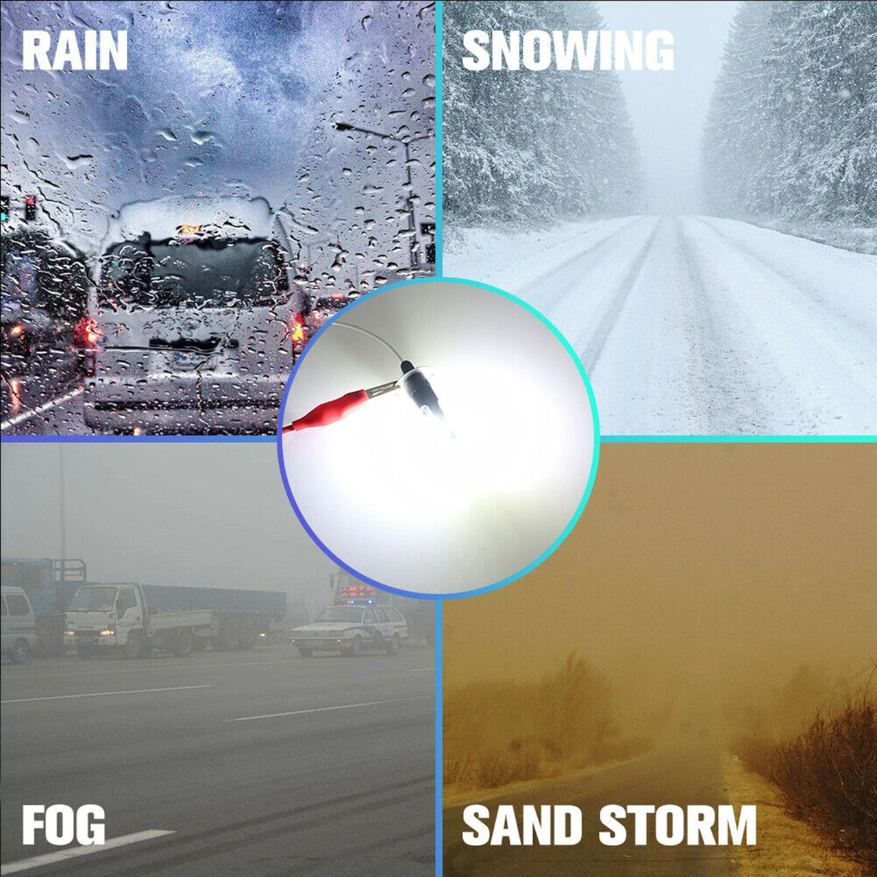 Dofolink H3 Tipi 12 Led 6000-6500k Beyaz Işık Araba Fari Ampülü, 12v Dc, 50.000+ Saat Ömür, 2 Adet Paket