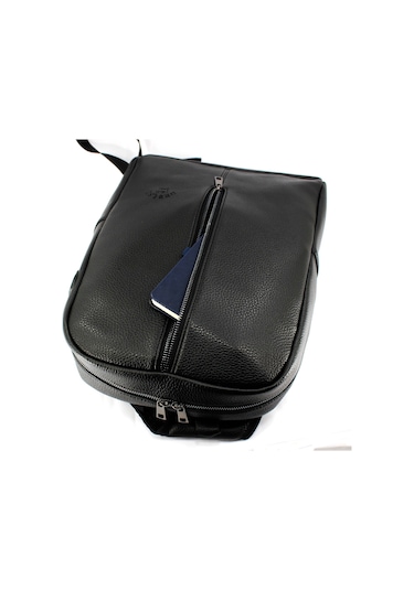 Unisex Kulaklık Çıkışlı Dosya Evrak ve 15 inç Laptop Bölmeli Sırt Çantası Siyah Renk