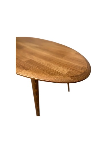 Fawdecor Asimetrik Masif Ahşap Modern İskandinav Oval Ceviz