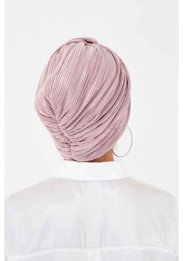 Gül Kurusu Çapraz Büzgülü Tesettür Bone Fukuro Piliseli 2512 18 Gül Kurusu