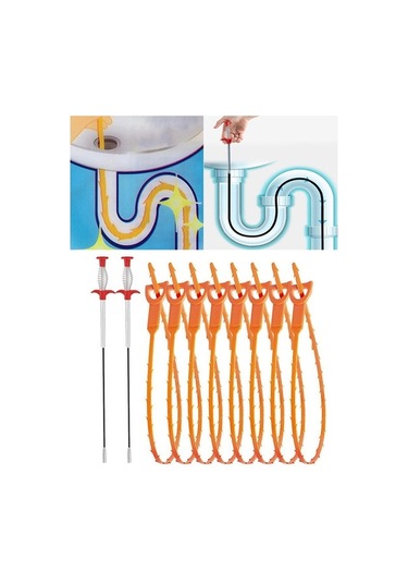 Bosphorusboutique02 Suntuk Drenaj Tıkanıklık Sökücü 10x Esnek Çok Yönlü Turuncu Ev Tipi Turuncu