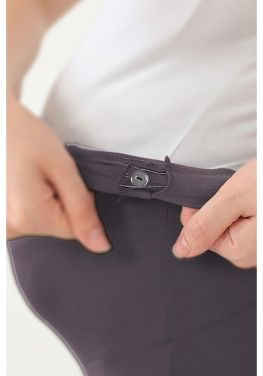 Füme Yüksek Bel Hamile İspanyol Paça Kadın Tayt