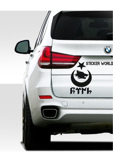 Göktürk Bozkurt Sticker 20x12 Cm Siyah