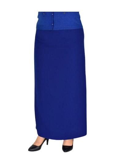 Kadın Uzun Etek Kapalı Yırtmaç-2019 Bgl-st01144 Saks