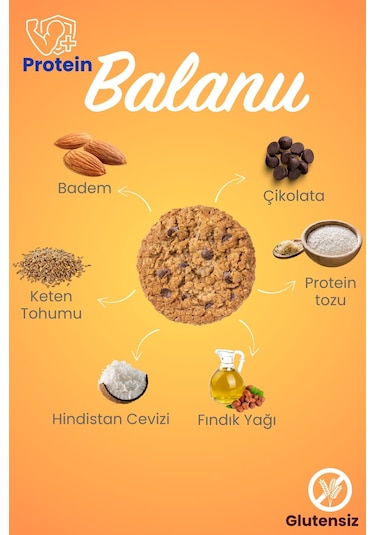 Balanu Protein Çikolata & Hindistan Cevizi Badem Kurabiyesi 60gr X3 Adet