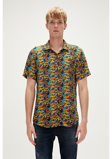 Bad Bear Biface Erkek Kahverengi Klasik Yaka Gömlek 230130003-CID Kahverengi