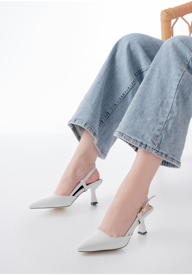 St-002 Beyaz Rugan Günlük 7 Cm Topuklu Bayan Ayakkabı Çok  Renkli