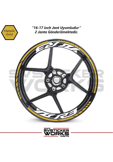 Yamaha Yzf-r3 Yazılı Jant Sticker Dış Ve İç Set Sticker Jant Şeridi Altın