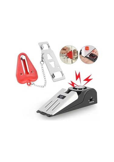 Ximistore9 Seyahat İçin 120db Alarmlı Kapı Durdurucu, 3 Hassasiyet Seviyesi, Abs+paslanmaz Çelik, Ce&rosh Onaylı Ev Güvenlik Seti