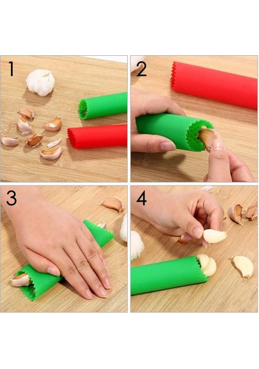 Aubyhe 5 Parça Silikon Sarımsak Soyucu Seti - Çeşitli Renkli Mutfak Aleti Sarımsak Soyma Torbası Çok Renkli