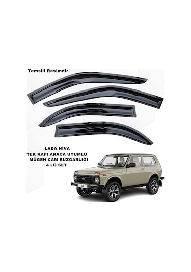 Lada Niva Mügen Cam Rüzgarlığı Tek Kapı Arac Uyumlu 4 Lü SET