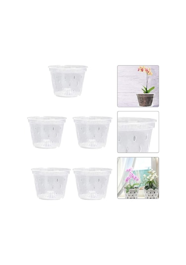 5 İnç Şeffaf Orkide Saksıları Temiz Dayanıklılık Uzun Ömür